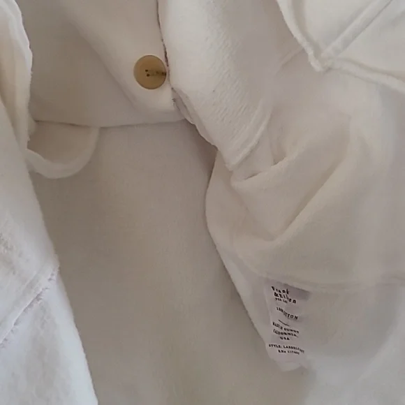 Frank & Eileen Belfast Triple Fleece Sweatshirt Peacoat White Jacket - Picture 11 of 17